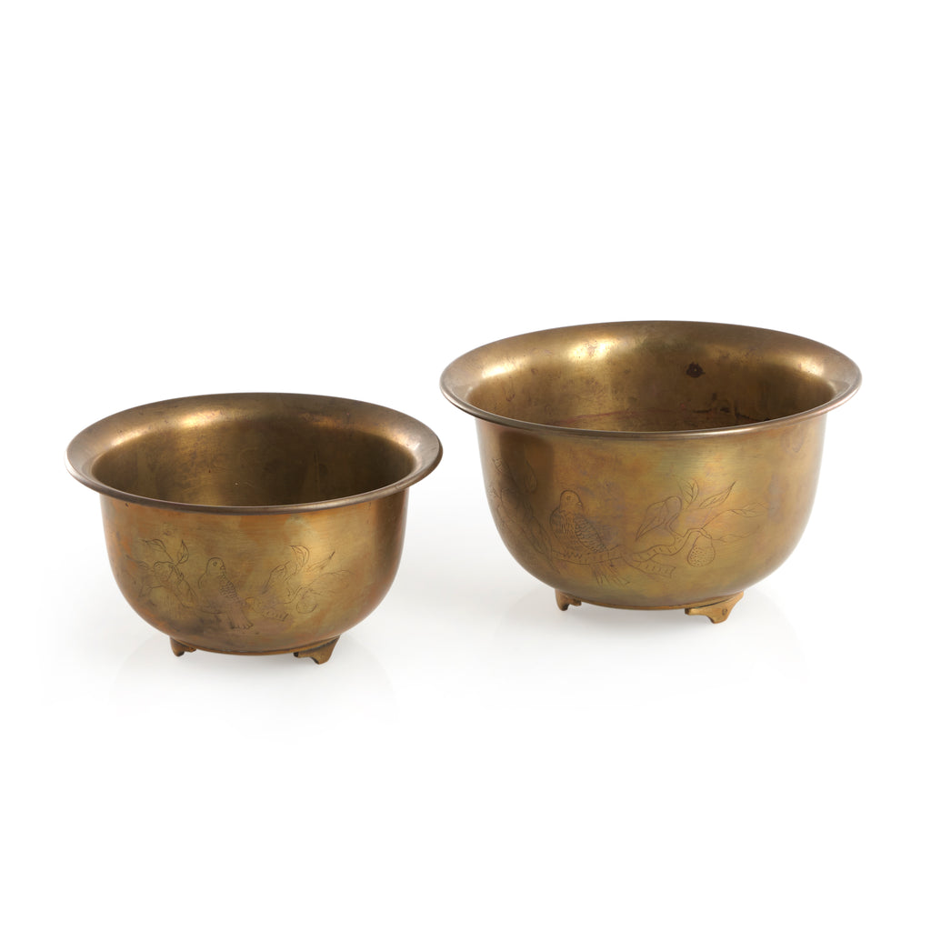 Brass Etched Nesting Bowl Small