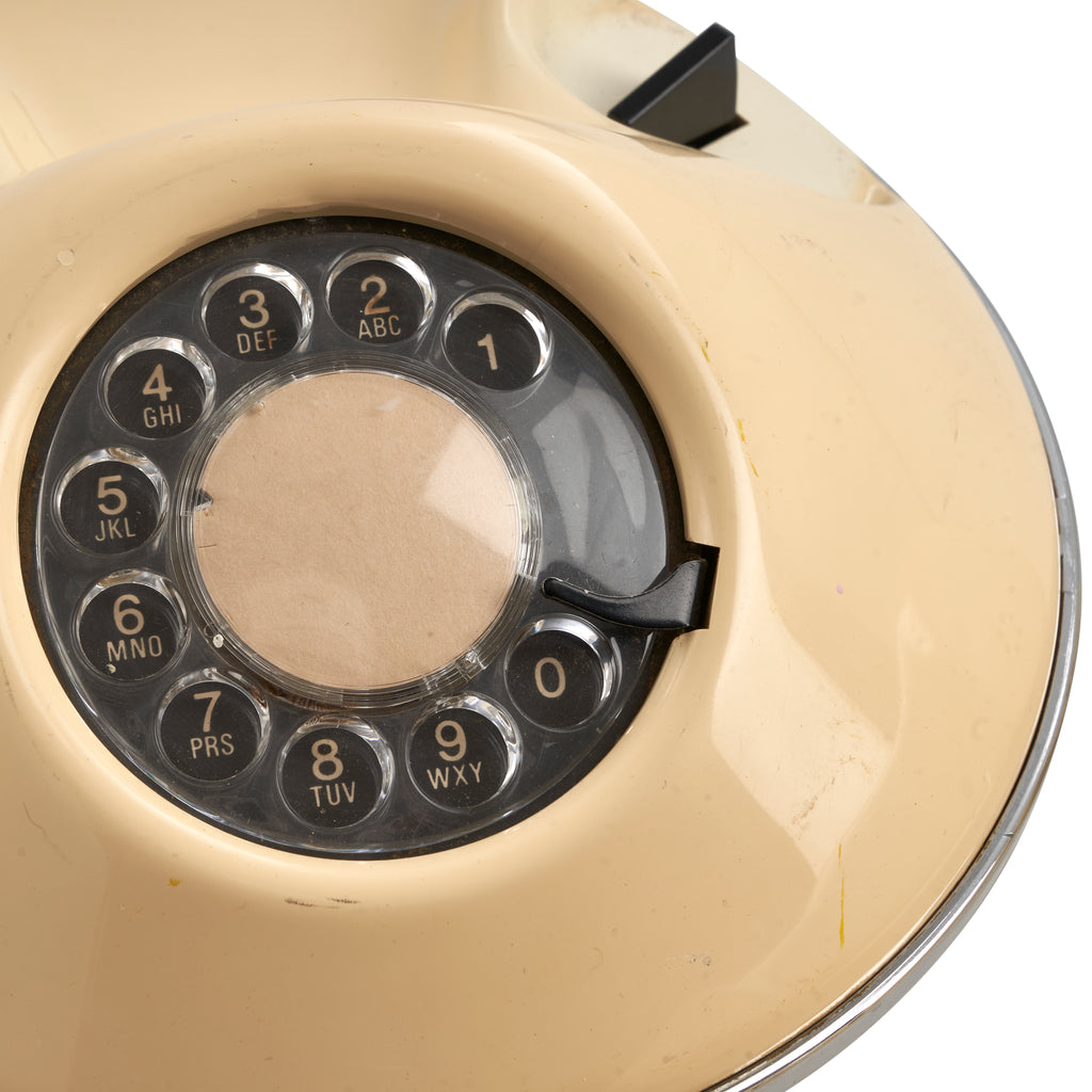 Cream Round Rotary Telephone