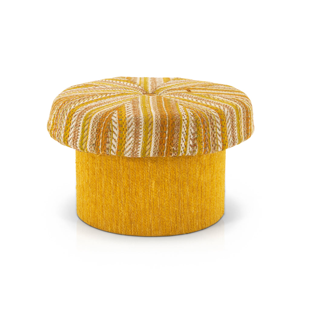 Yellow Upholstered Ottoman Stool