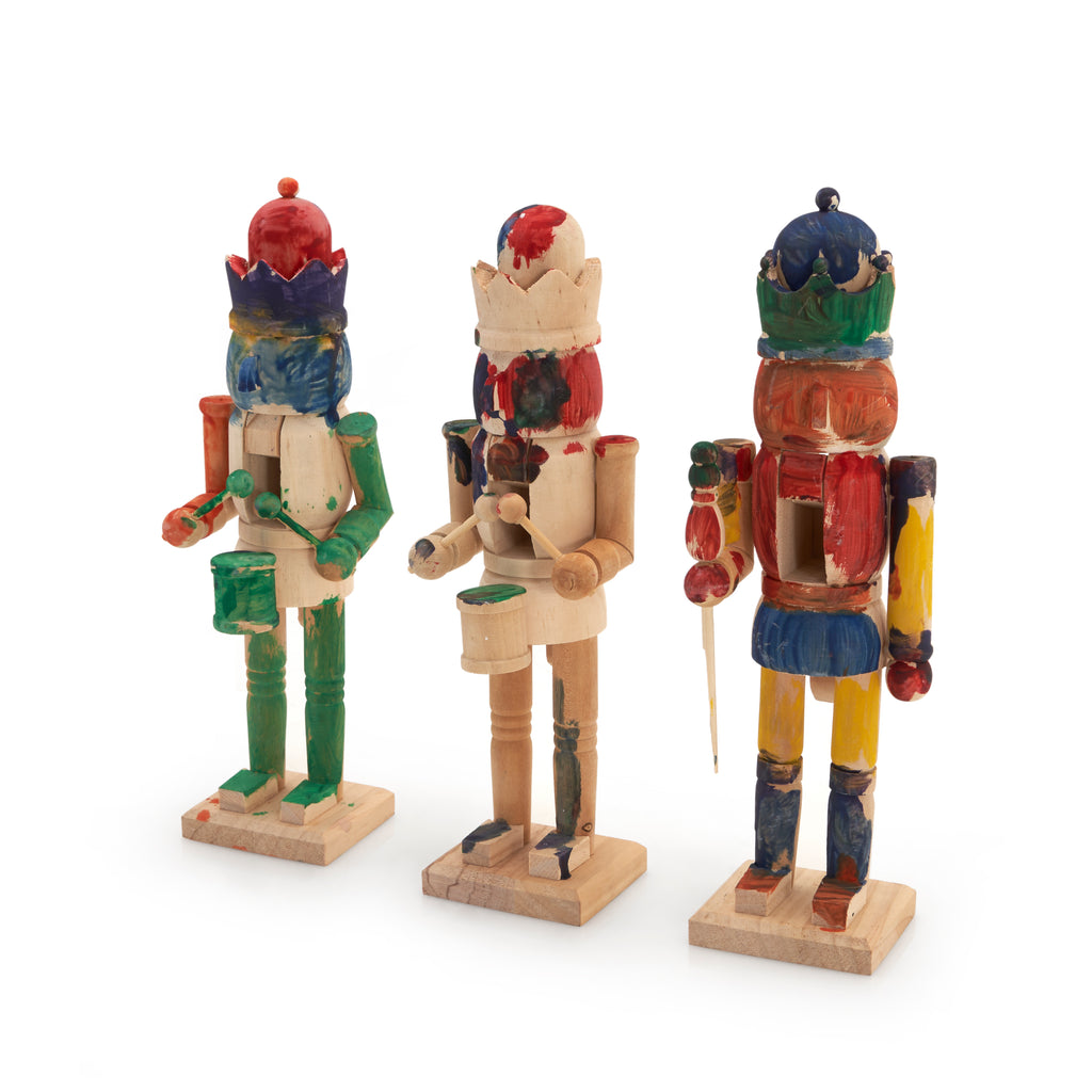 Wooden Nutcrackers Messy Paint