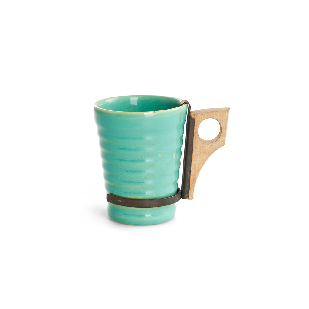 Turquoise Mug with Memphis Handle