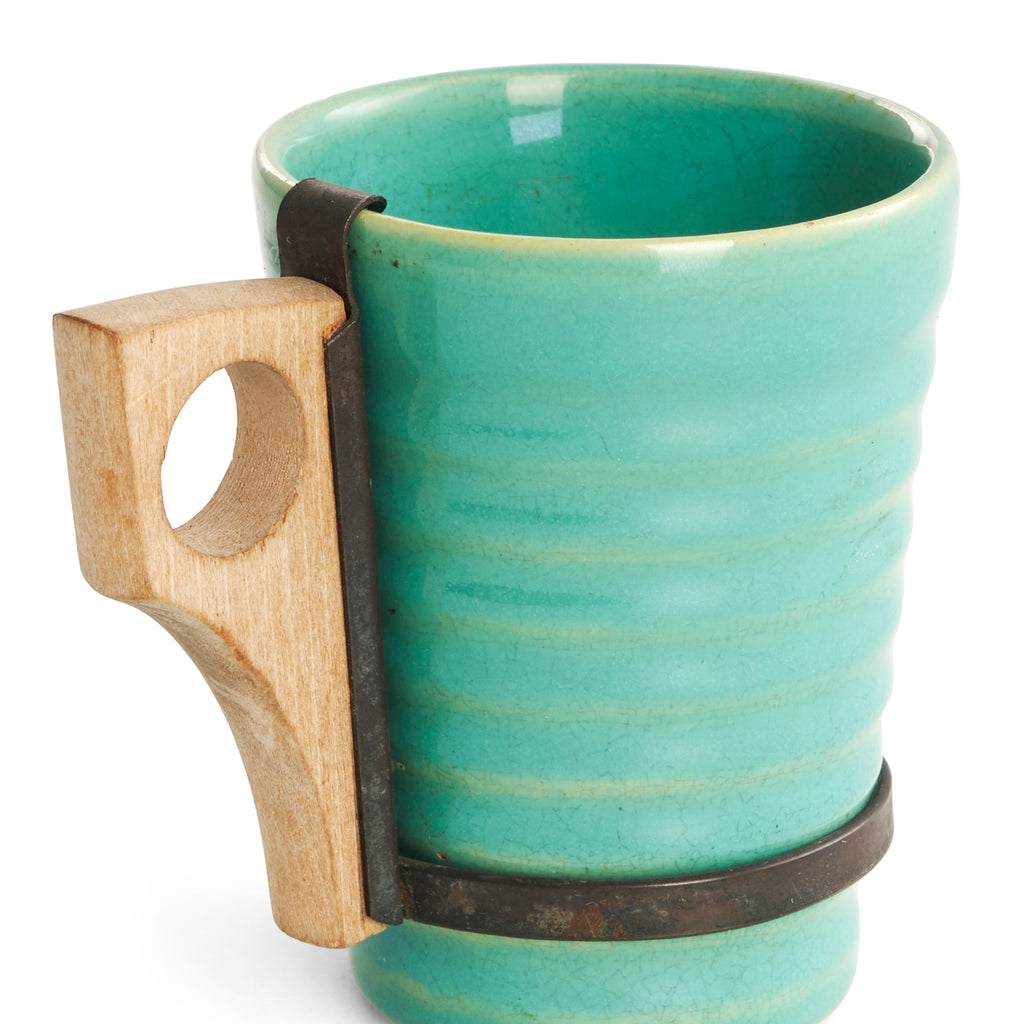 Turquoise Mug with Memphis Handle
