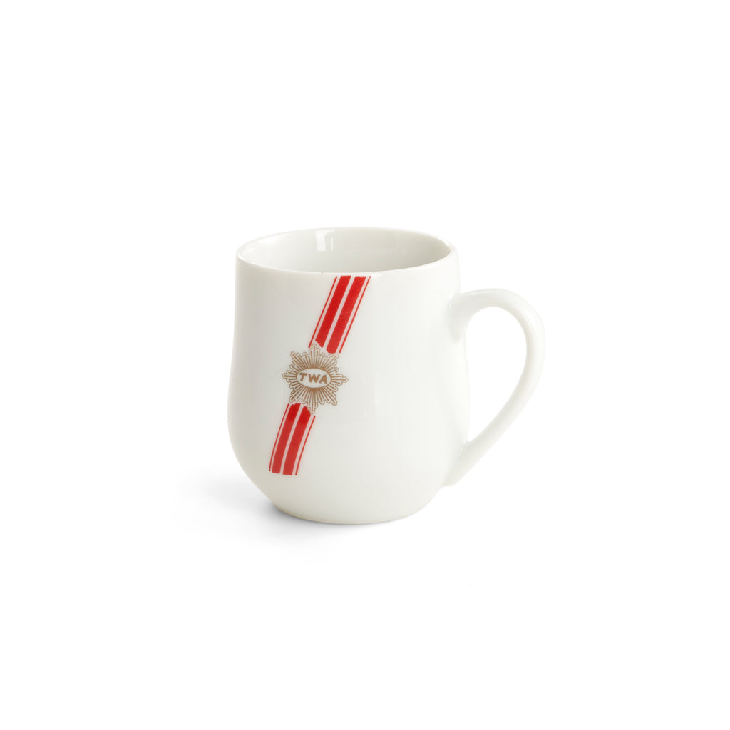 White TWA Mug w/ Red Stripes