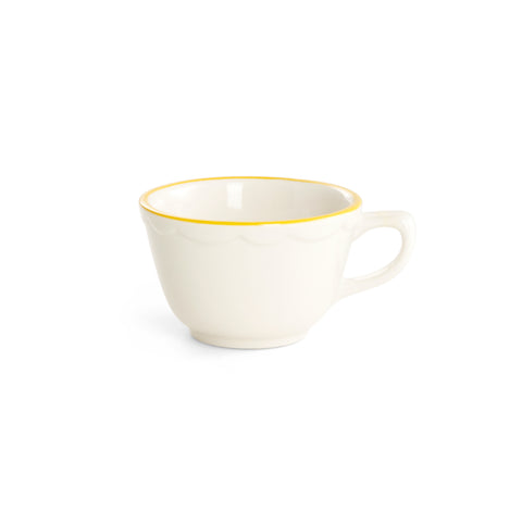 White Mug with Yellow Rim