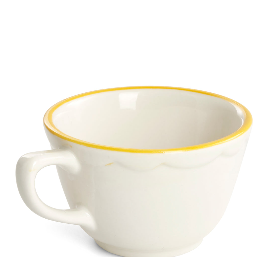 White Mug with Yellow Rim