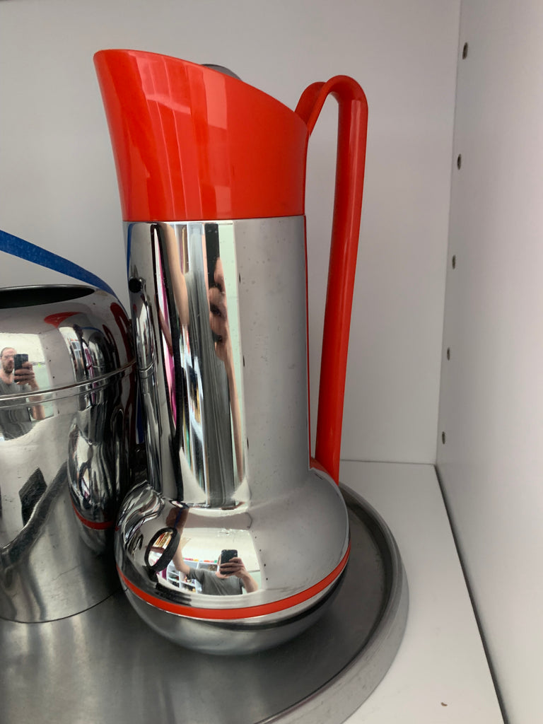 Chrome And Red Pitcher