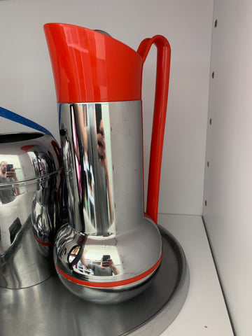 Chrome And Red Pitcher