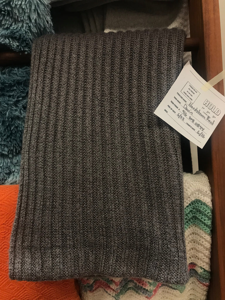 Grey Knit Throw Blanket