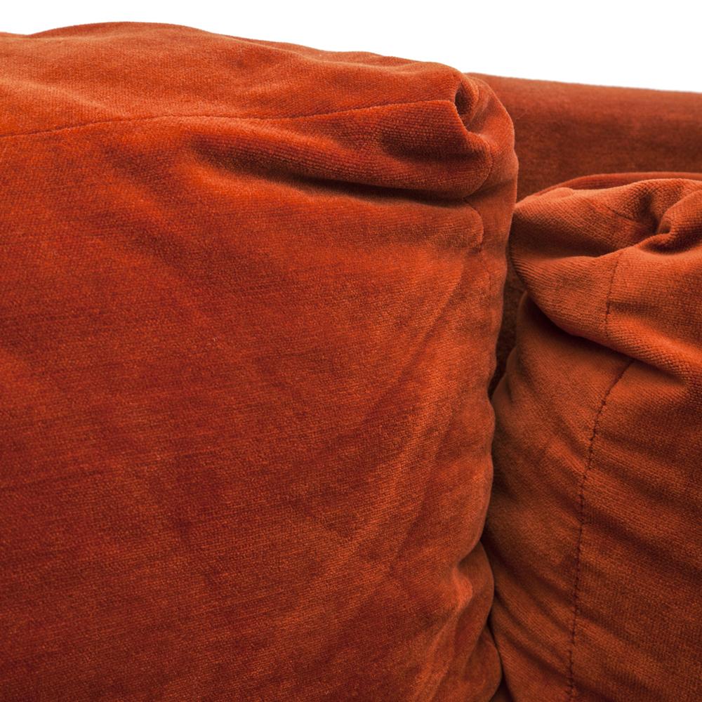Dark Orange Velvet Vintage Sectional Sofa