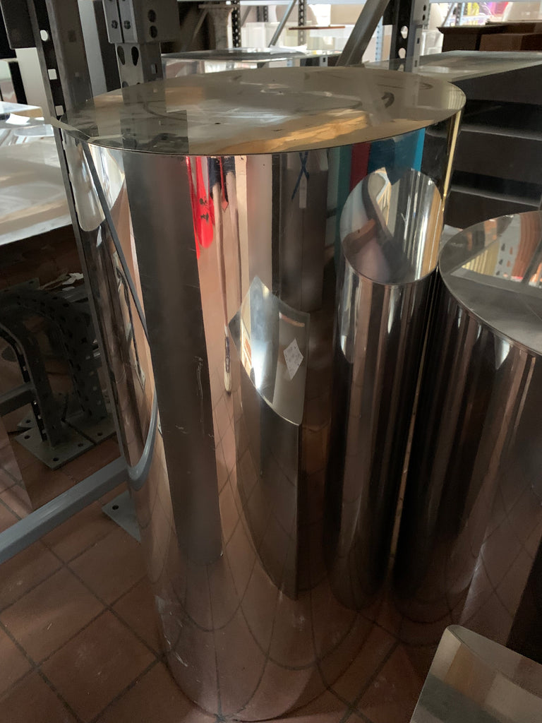 Metallic Chrome Pedestal Oval