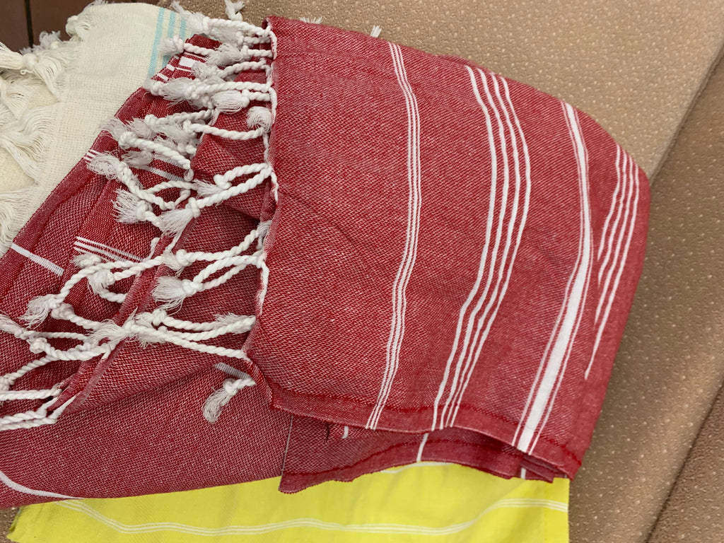 Red And White Stripe Throw