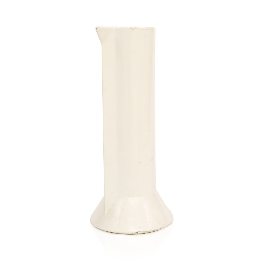 White Minimalist Cylinder Ceramic Pitcher