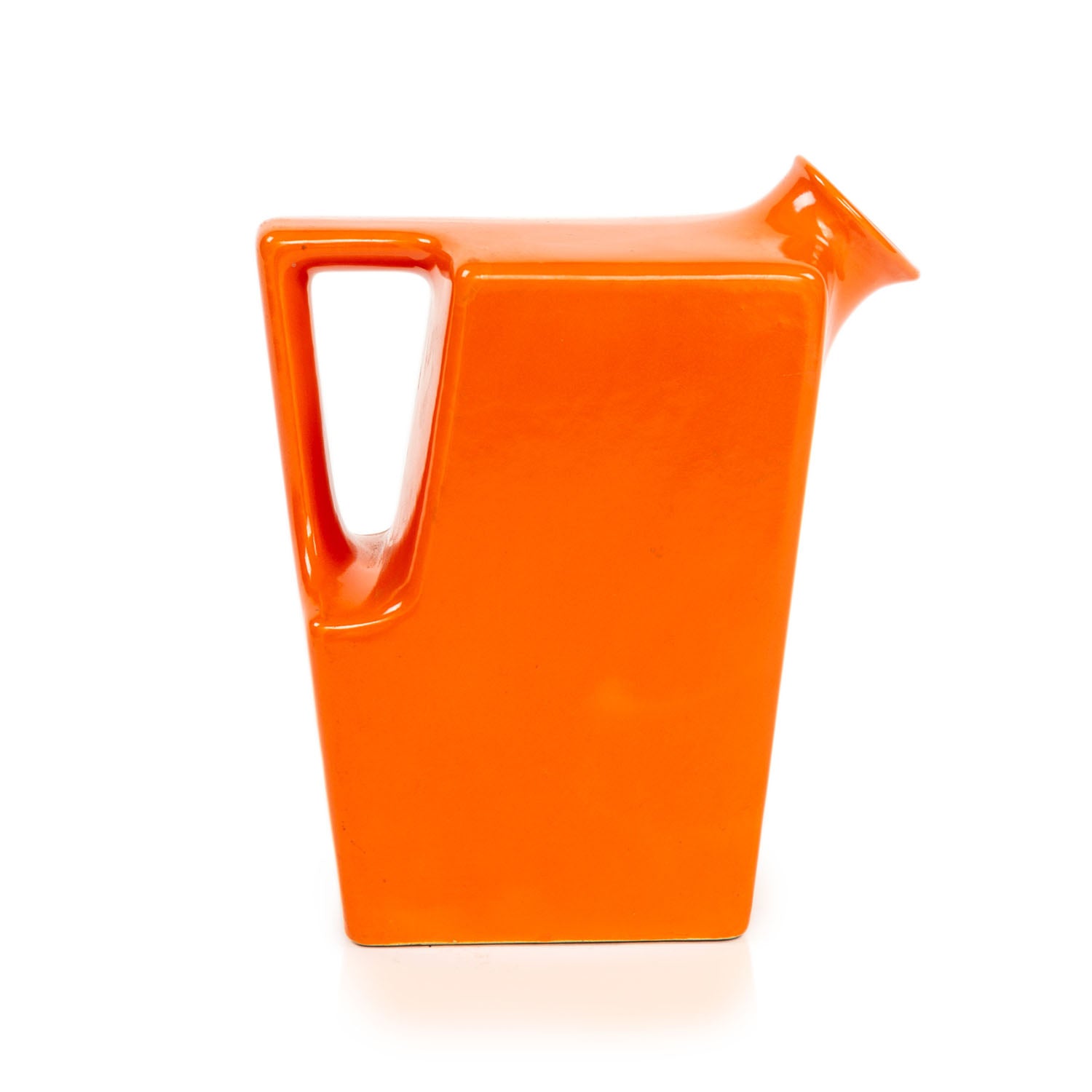 Rectangular Orange Ceramic Pitcher - Gil & Roy Props