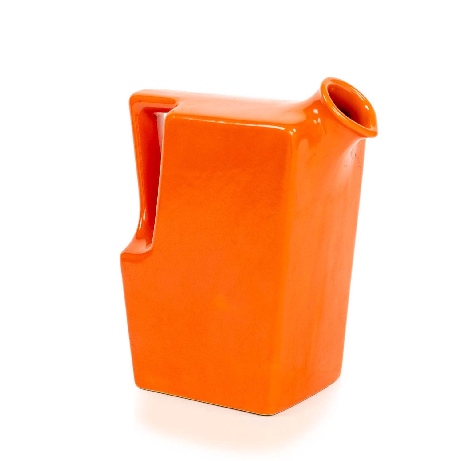 Rectangular Orange Ceramic Pitcher - Gil & Roy Props
