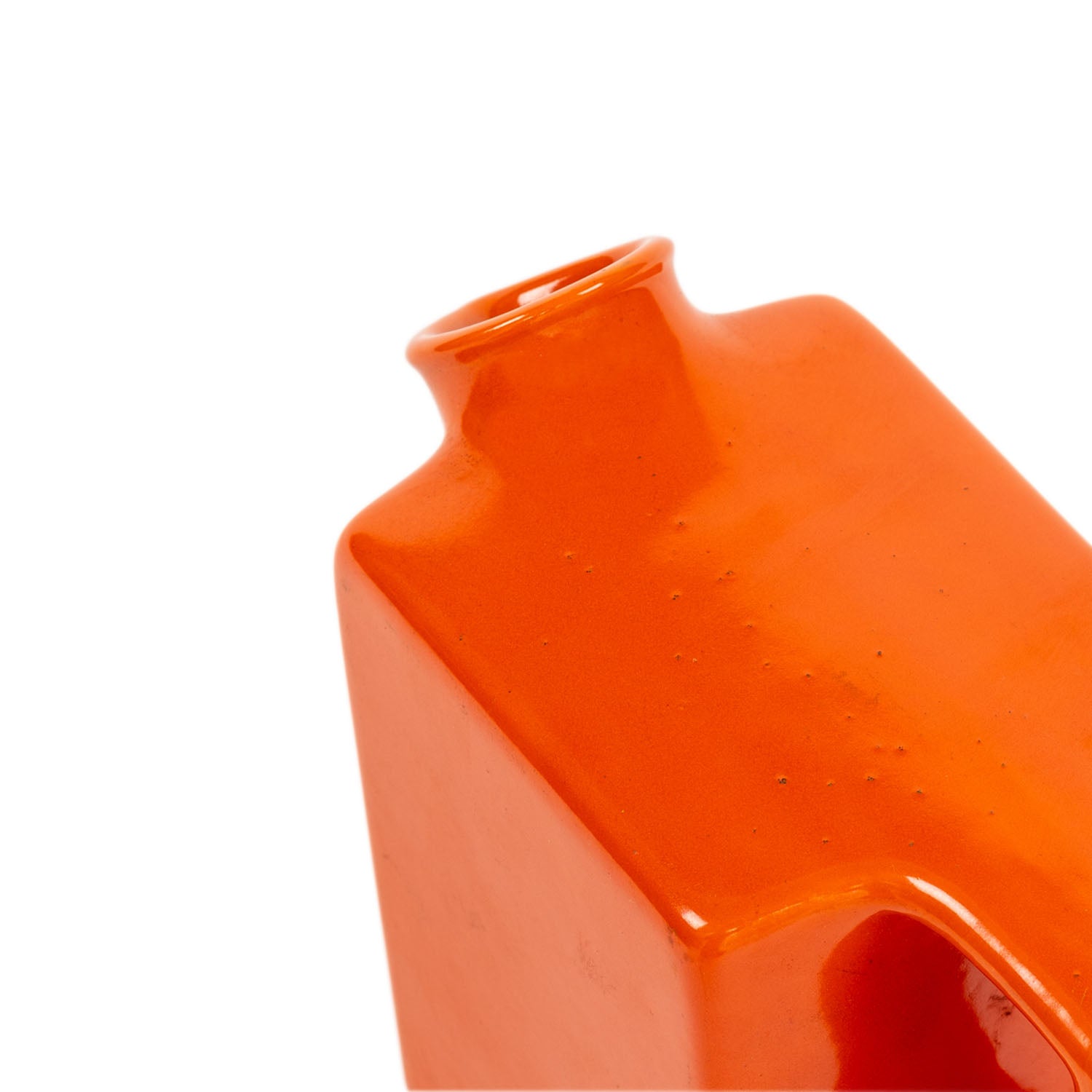 Rectangular Orange Ceramic Pitcher - Gil & Roy Props