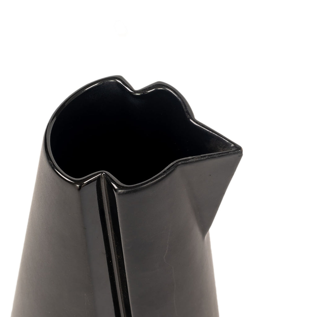 Black Angled Minimalist Ceramic Pitcher (A+D)