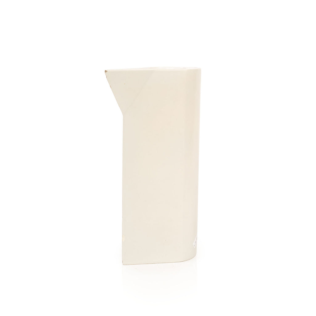 White Minimalist Ceramic Pitcher with Pointed Spout