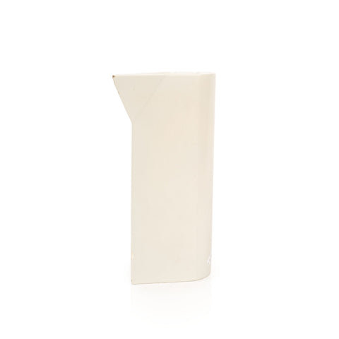 White Minimalist Ceramic Pitcher with Pointed Spout