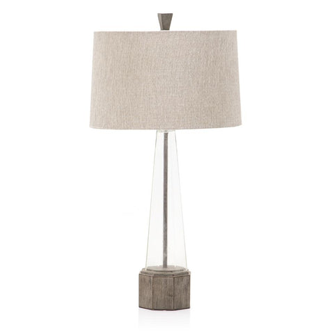 Lucite Wood Table Lamp