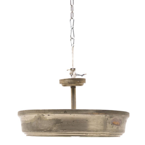Worn Metal Art Deco Pendant Lamp