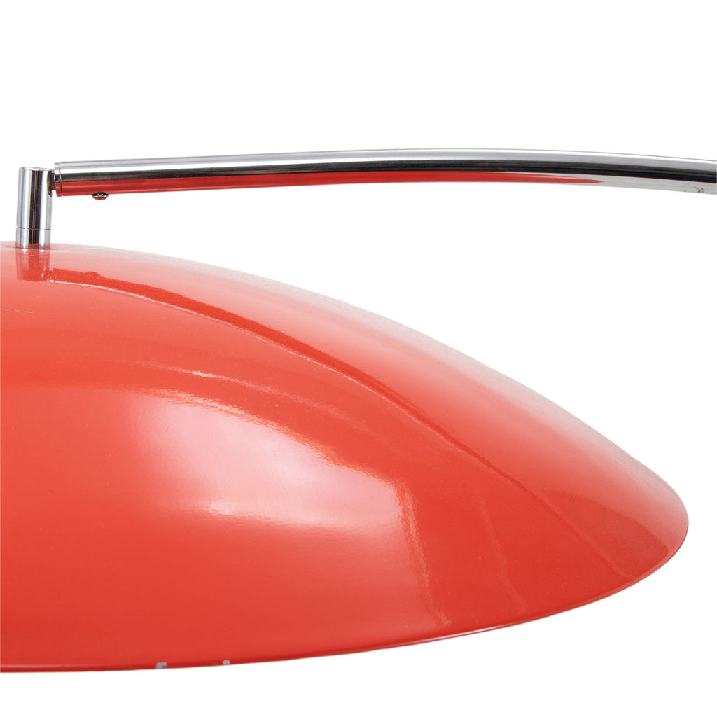 Curved Metal Red Shade Floor Lamp