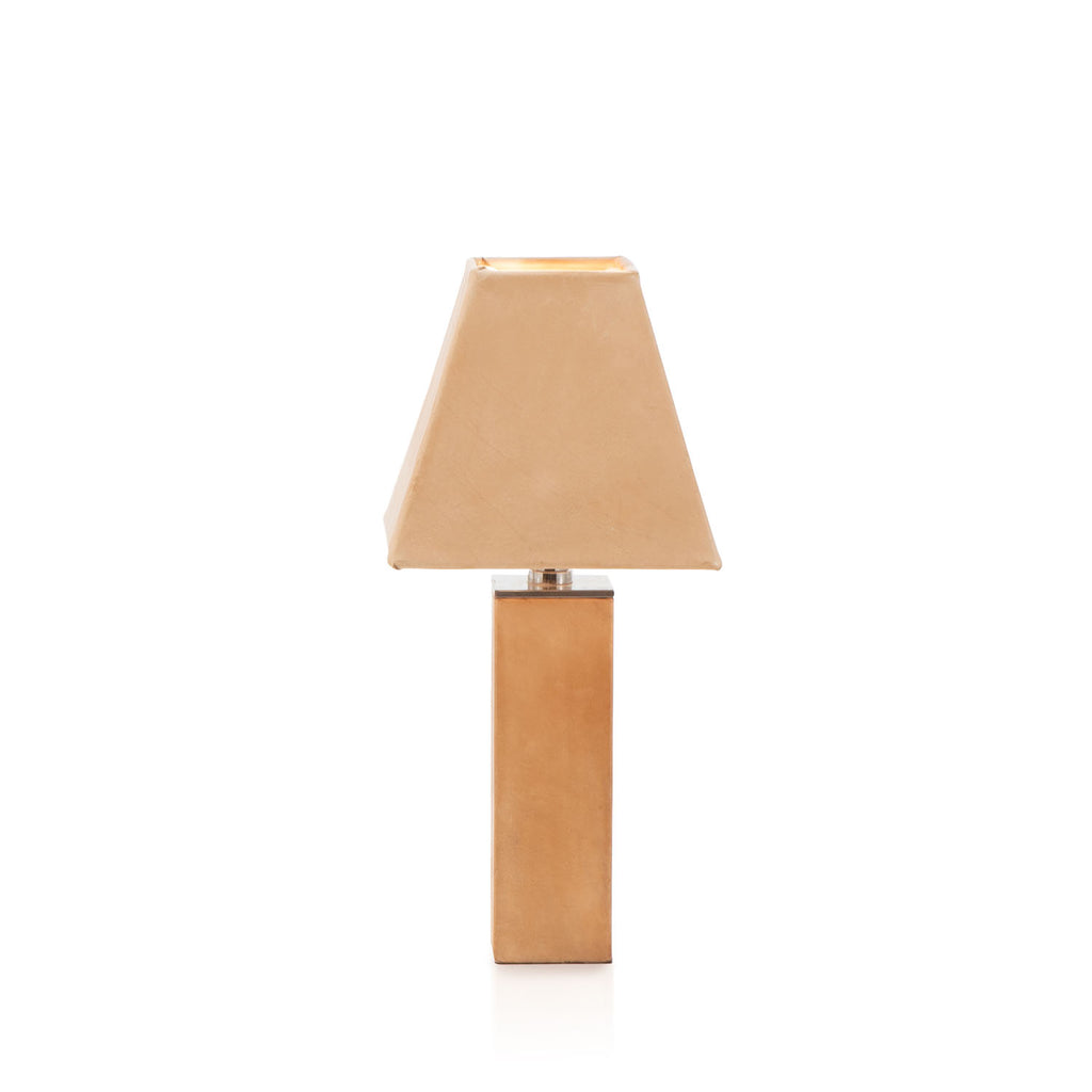 Tan Leather Table Lamp