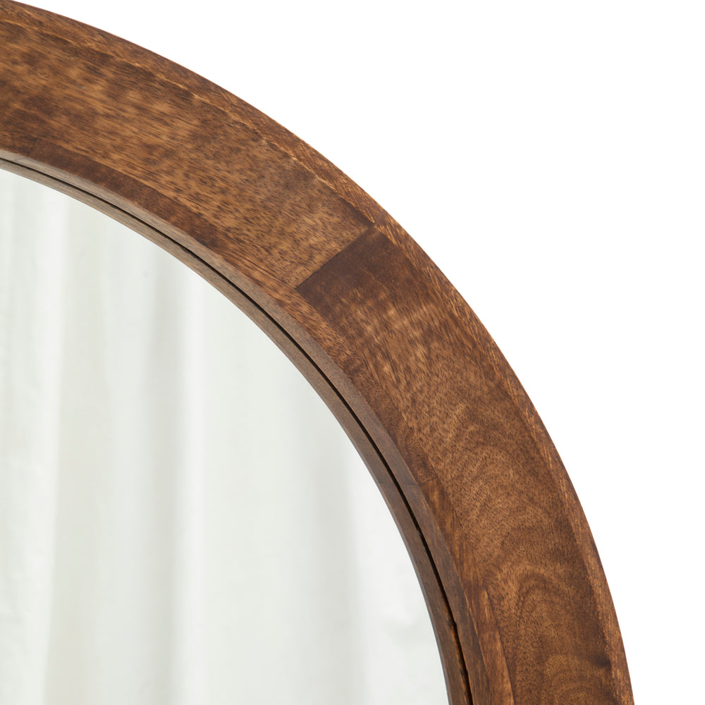 Wood Dark Contemporary Circular Mirror