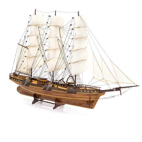 Wood Model Three-Mast Clipper Ship
