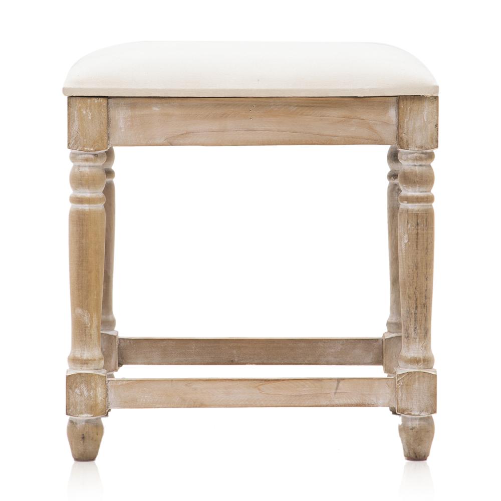 Farmhouse Upholstered Low Stool