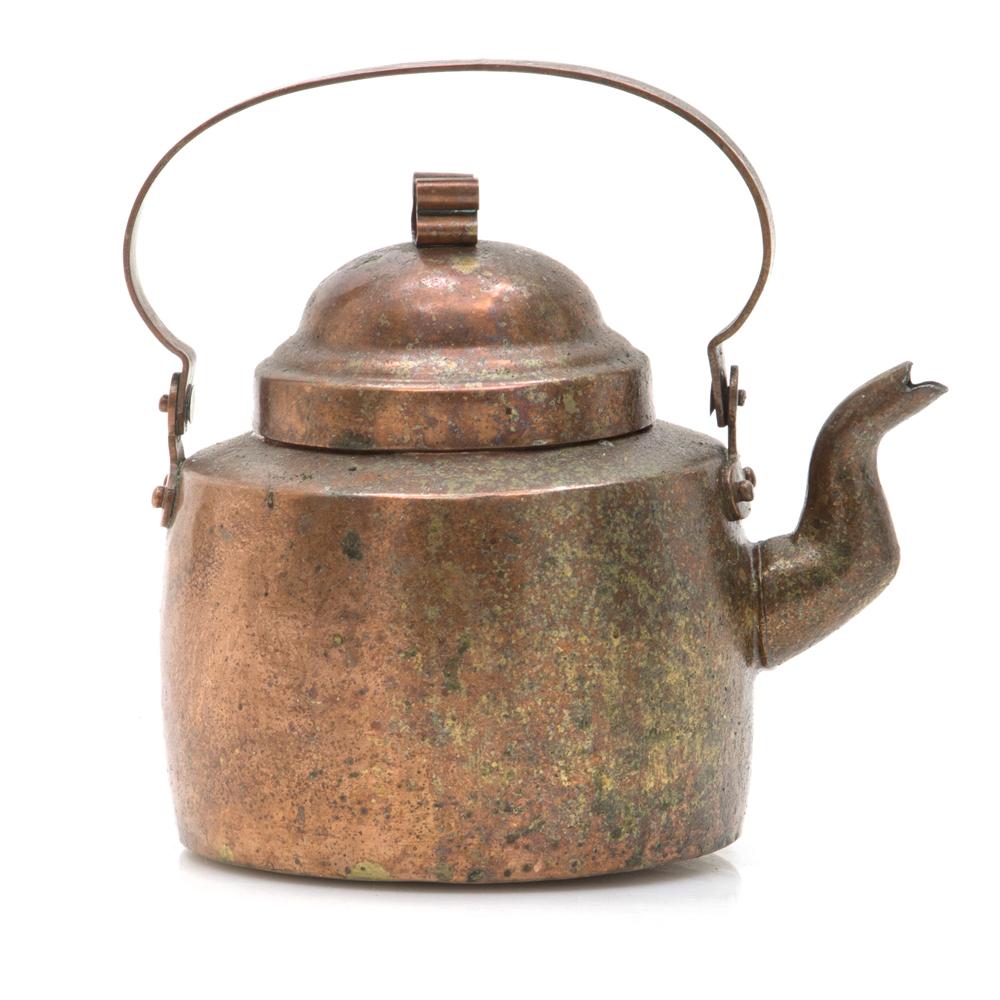 Weathered Copper Tea Pot