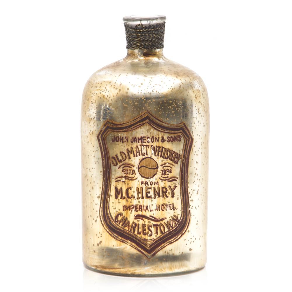 Silver Glass Whiskey Bottle