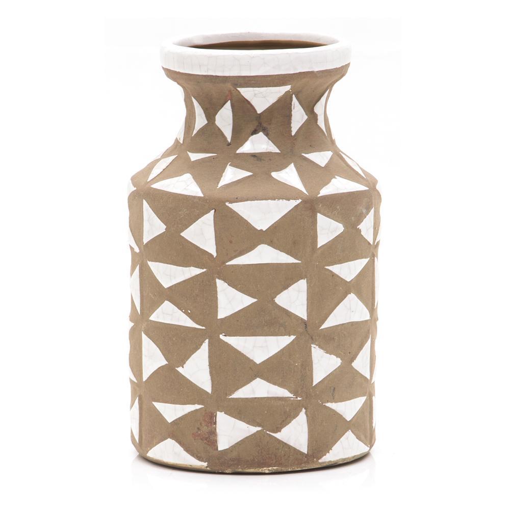 Brown White Triangles Vase (A+D)