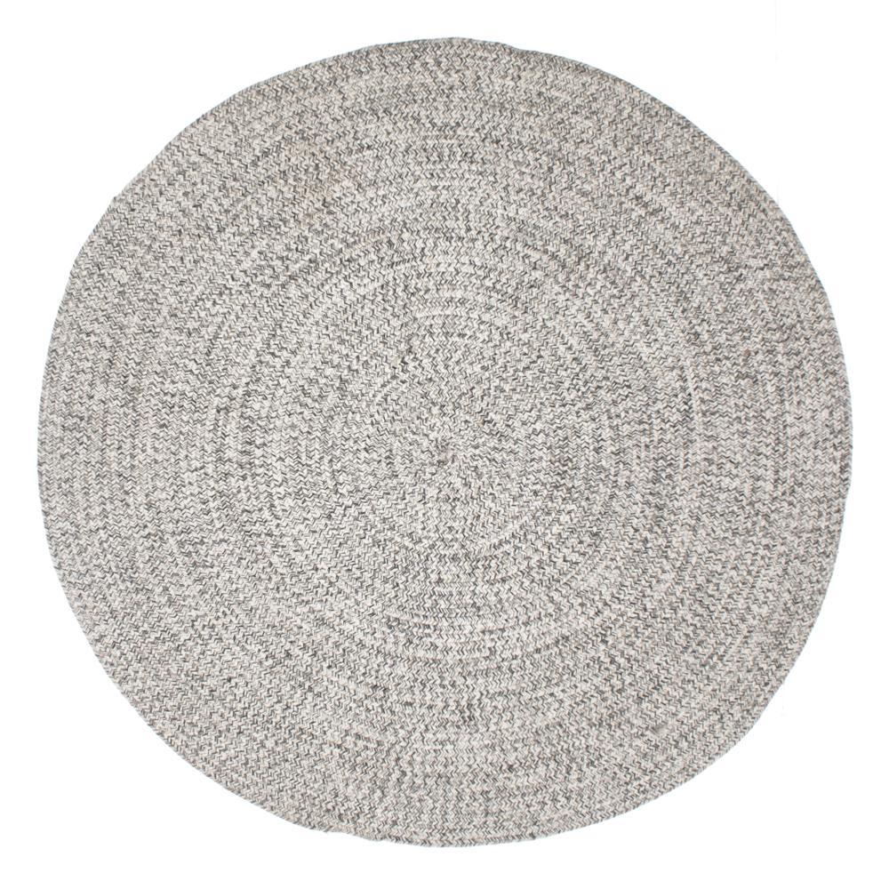 Round Grey Woven Rug