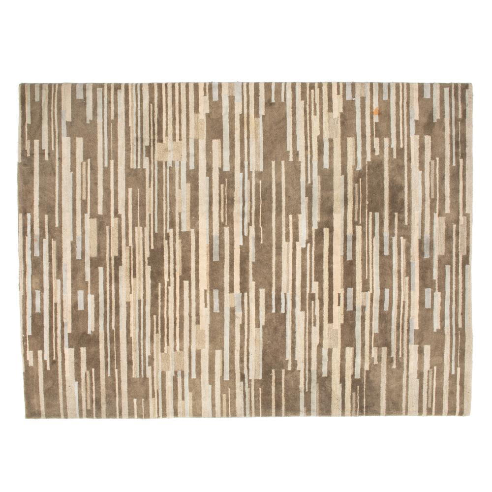Brown and Beige Striped Rug