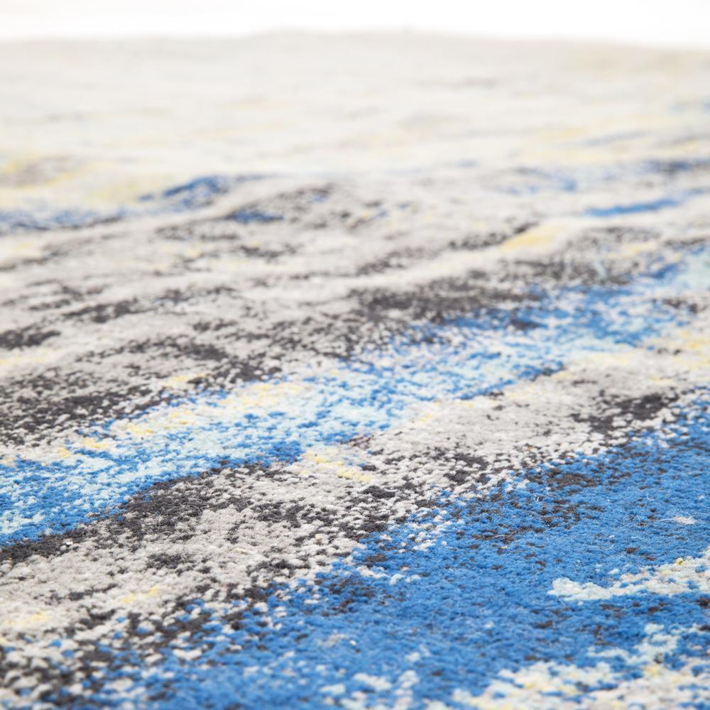 Blue & White Abstract Contemporary Rug