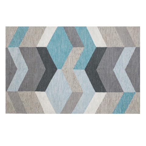 Graphic Grey and Blue Arrow Rug