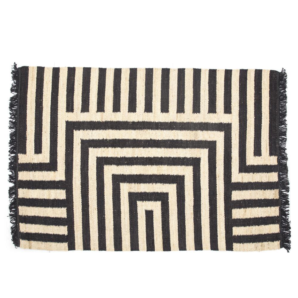Black and Natural Graphic Rug