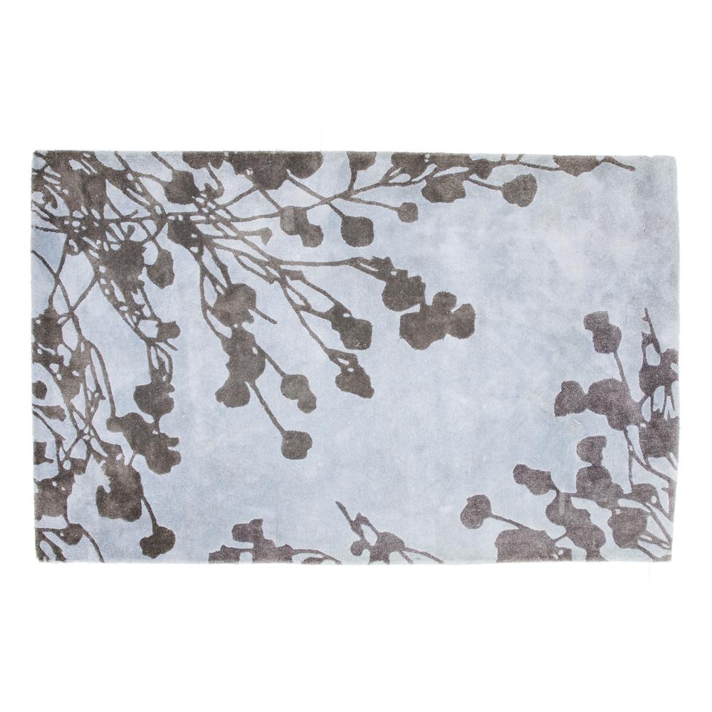 Light Blue Grey Branches Rug