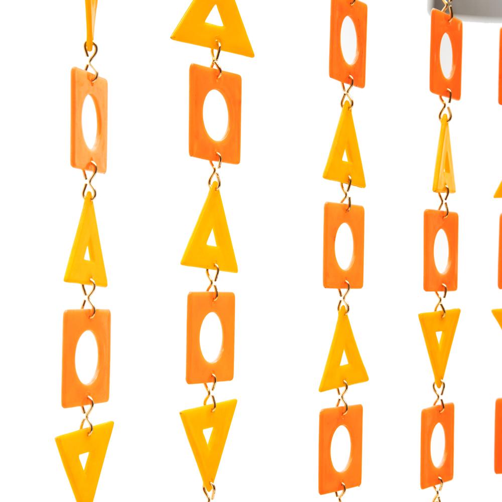 Orange Shapes Plastic Beaded Curtain