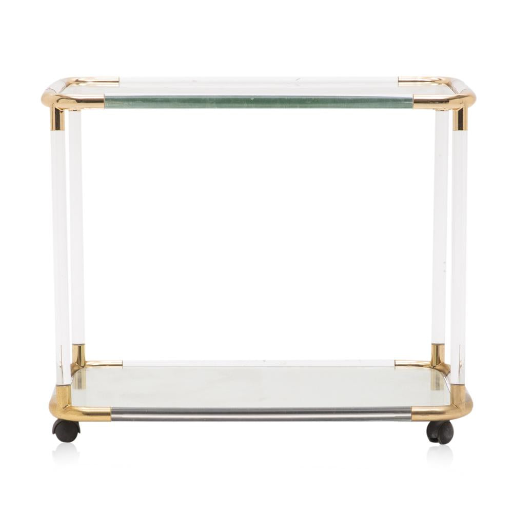 Lucite and Gold Bar Cart