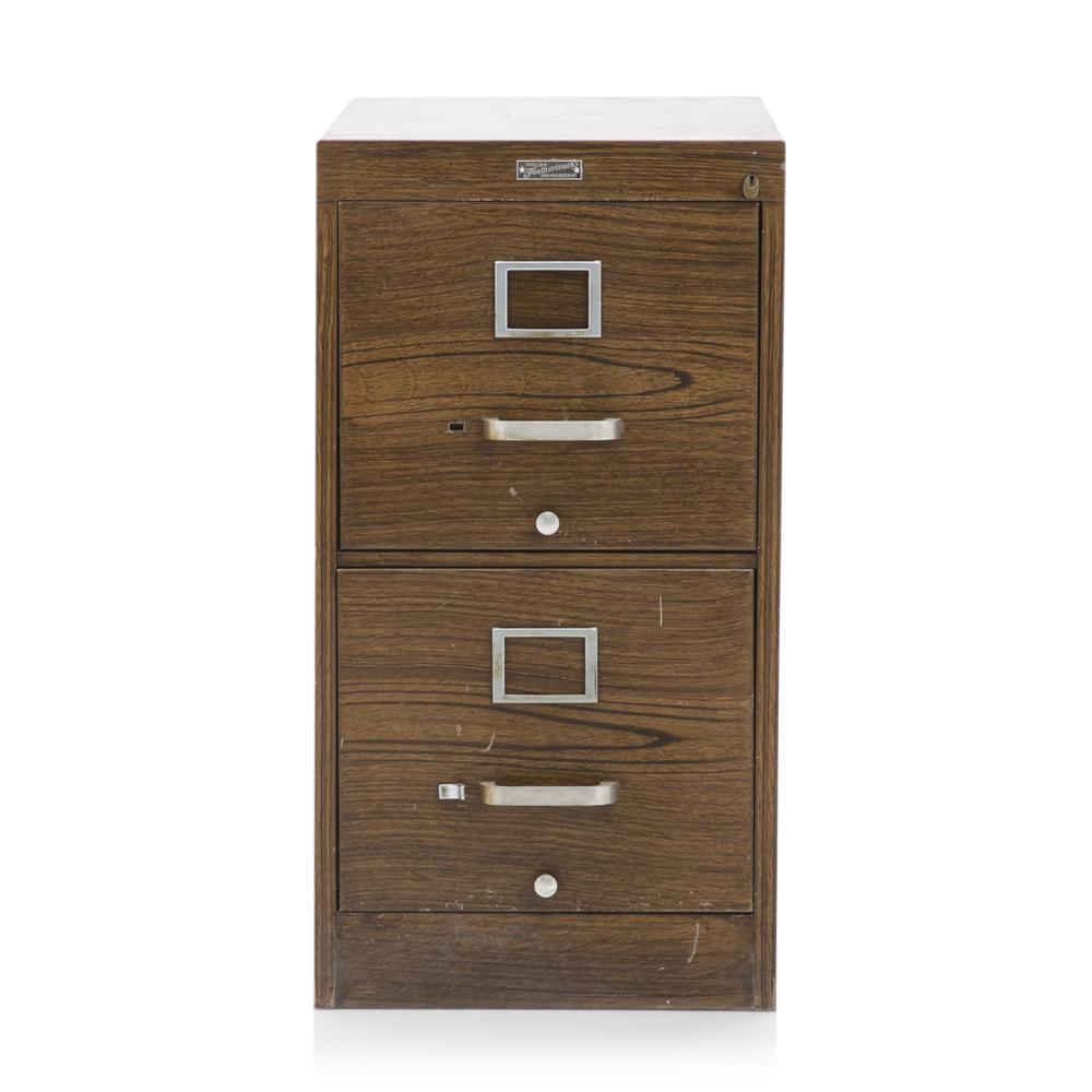 Faux Wood Short Metal File Cabinet