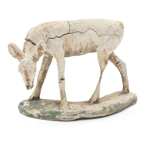 Rustic Cement Fawn Sculpture