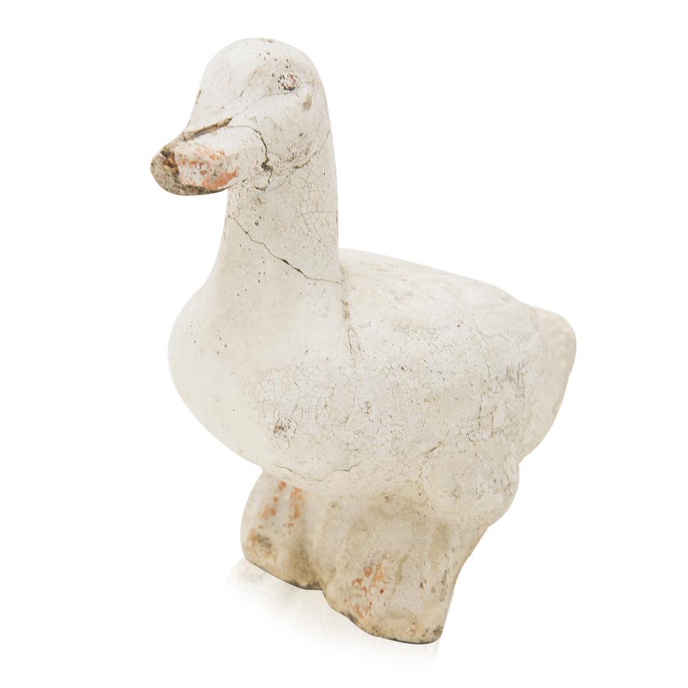 Rustic Cement Duck Sculpture - Broken Beak
