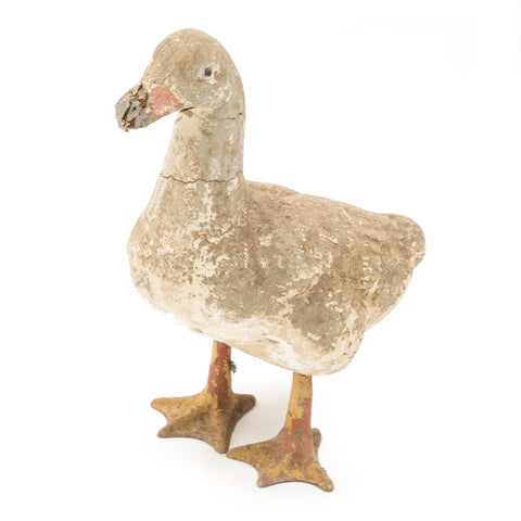 Rustic Cement Duck Sculpture - Smashed Bill