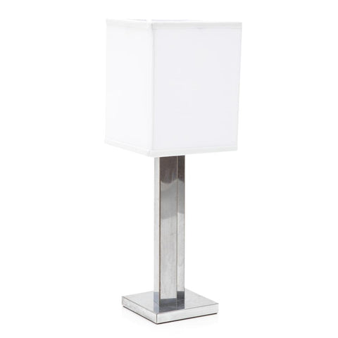 Silver Bevelled Table Lamp