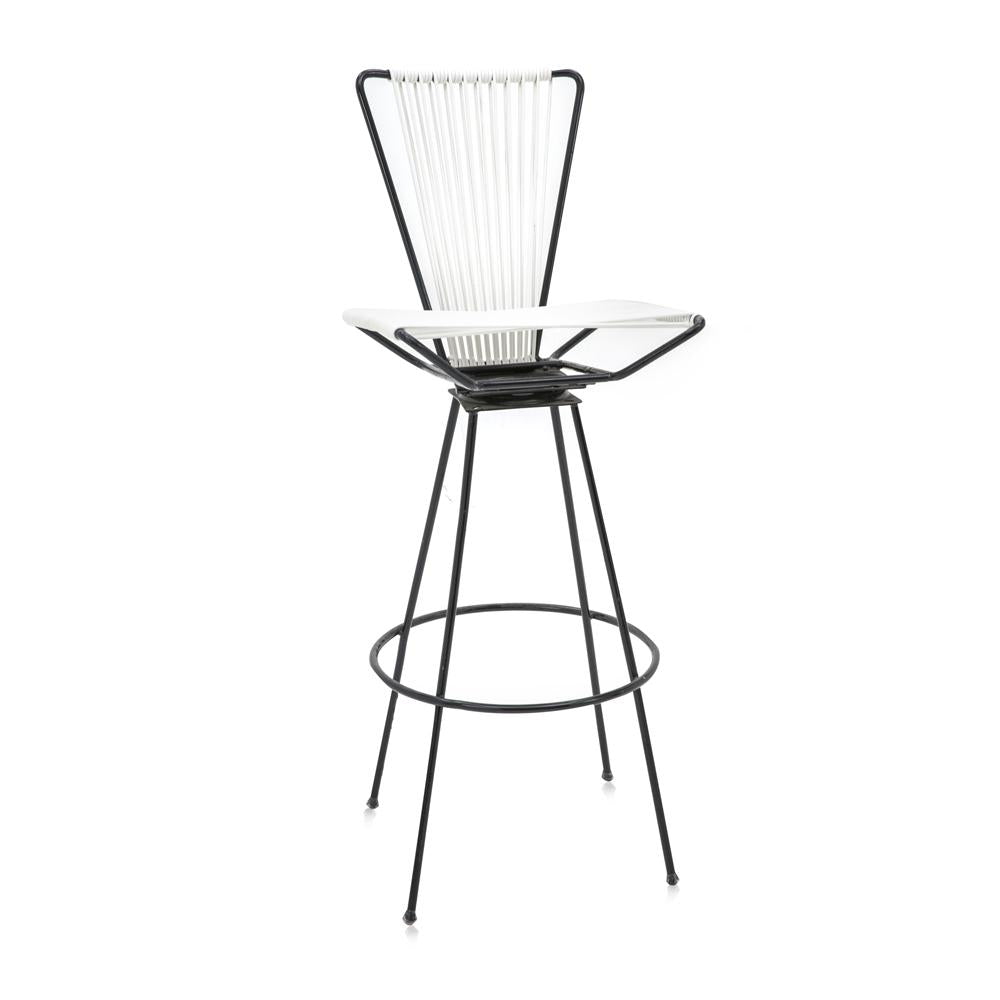 Black and White Cord Outdoor Stool
