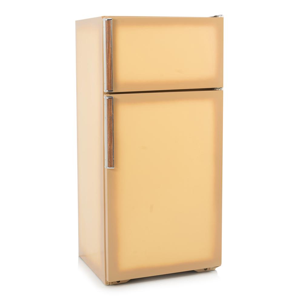 Tan Mustard Vintage Refrigerator