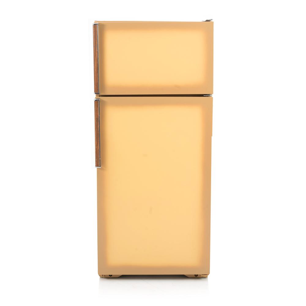 Tan Mustard Vintage Refrigerator