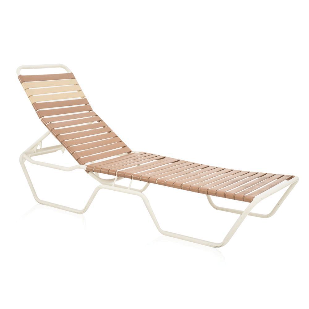 Brown Strap Outdoor Chaise Lounge