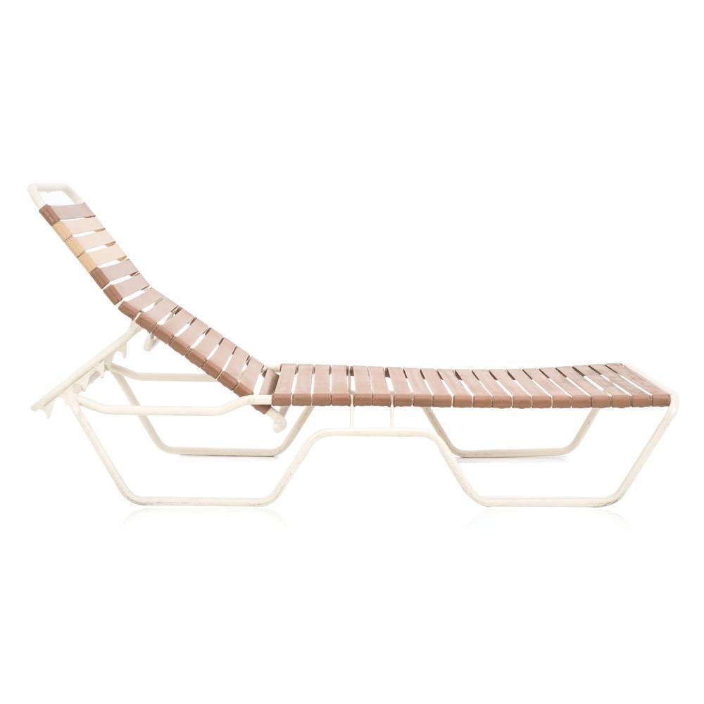 Brown Strap Outdoor Chaise Lounge